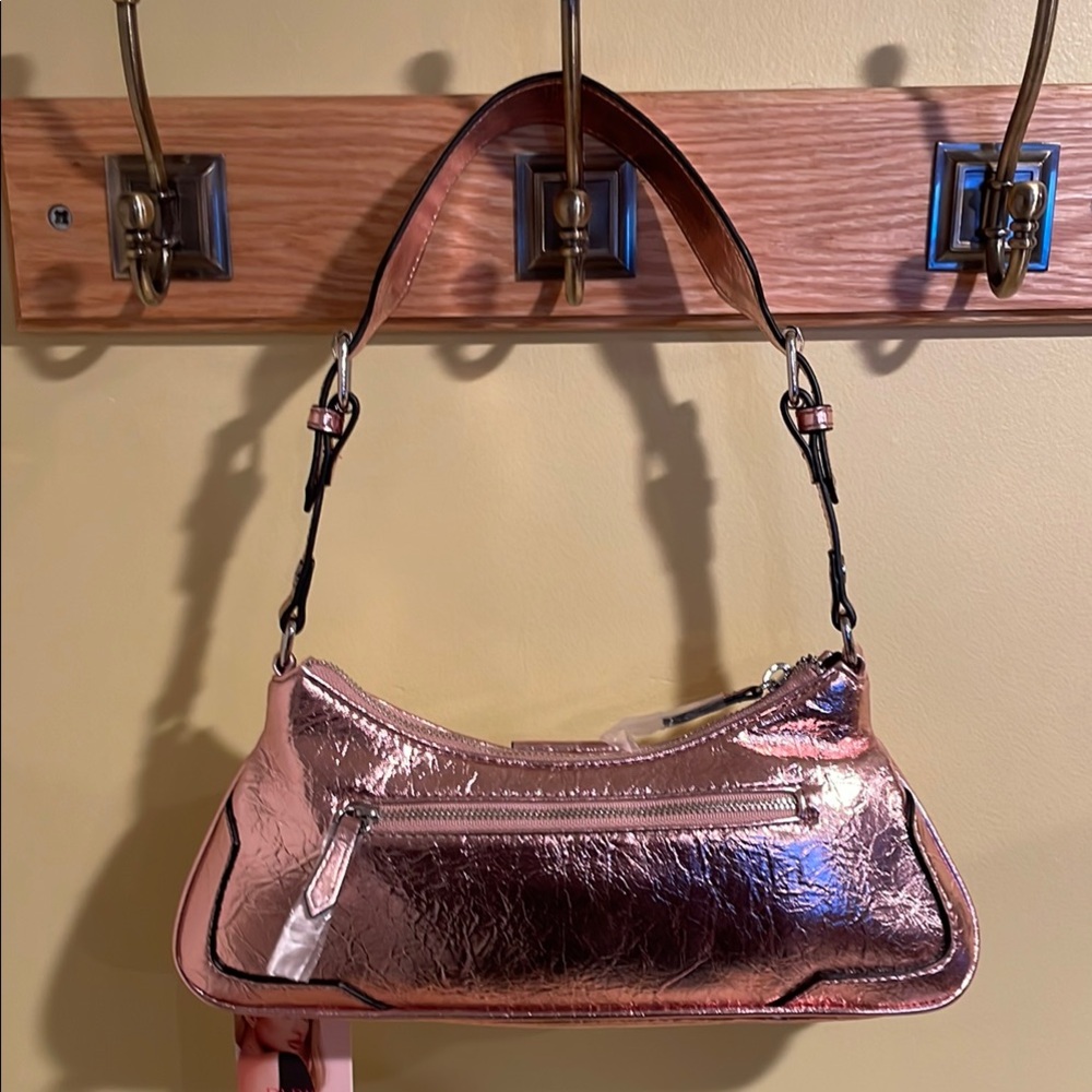 Metallic Rose Gold Paris Shoulder Bag NWT - Picture 4 of 5